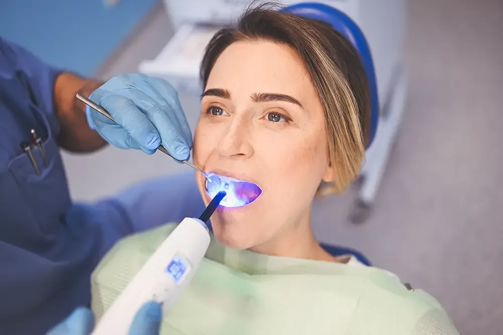 Patient receiving dental filling